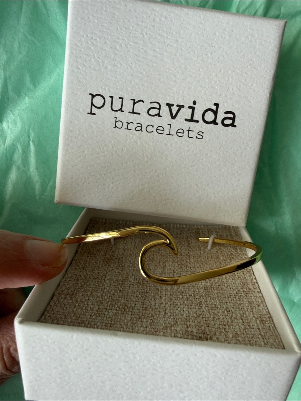 Pura Vida Gold Wave Open Cuff Bracelet
